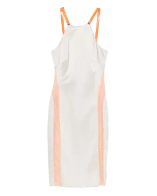 Gemy Maalouf lace-insert halterneck dress - White - サムネイル1