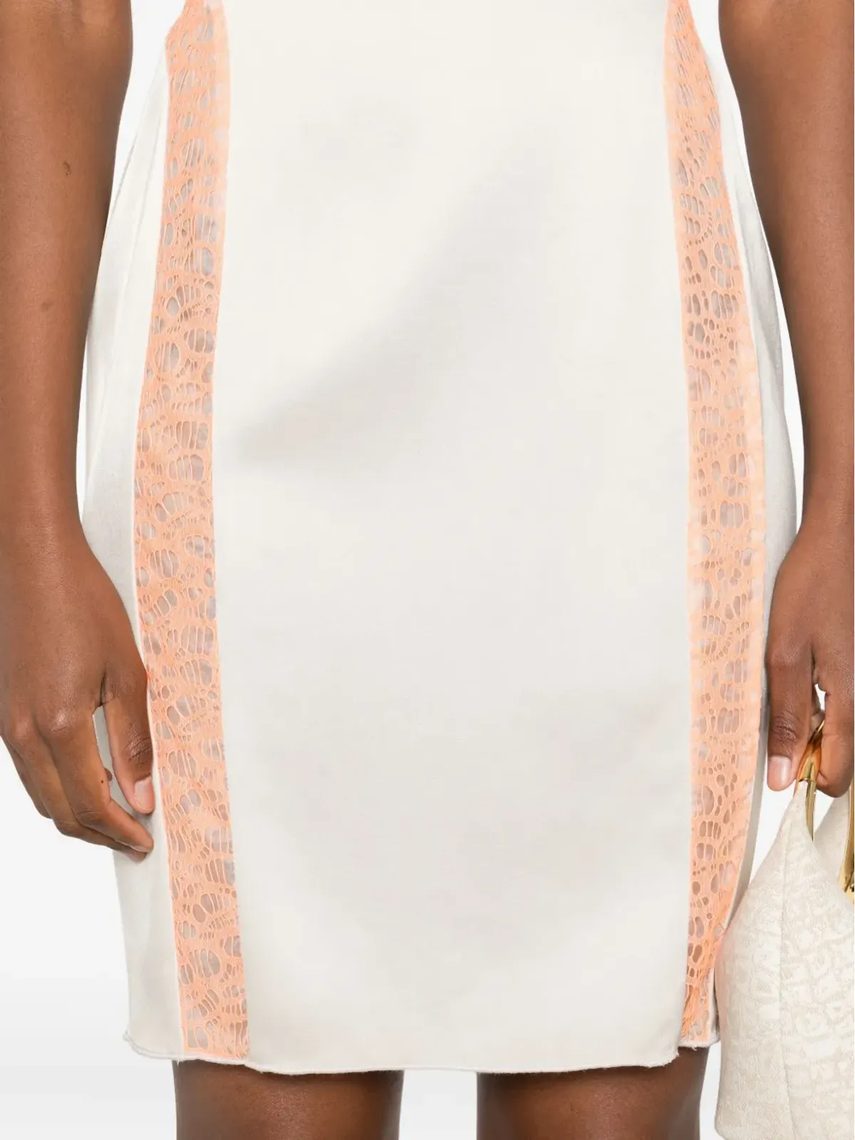 Gemy Maalouf lace-insert halterneck dress - White - 画像5