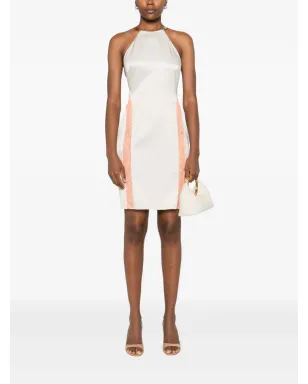 Gemy Maalouf lace-insert halterneck dress - White - サムネイル2