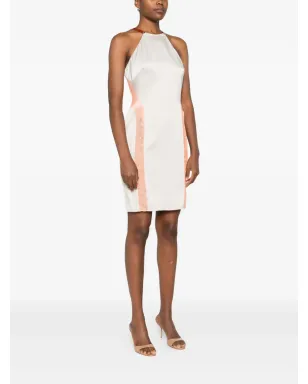 Gemy Maalouf lace-insert halterneck dress - White - サムネイル3