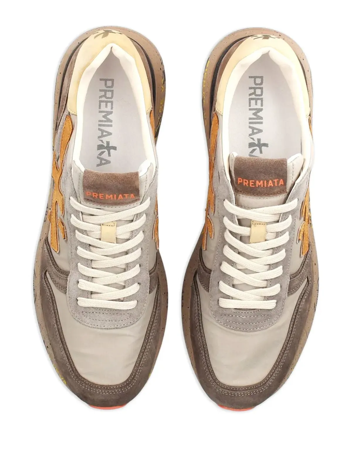 Premiata MICK 7866 レースアップ スエード スニーカー ブラウン - 画像5