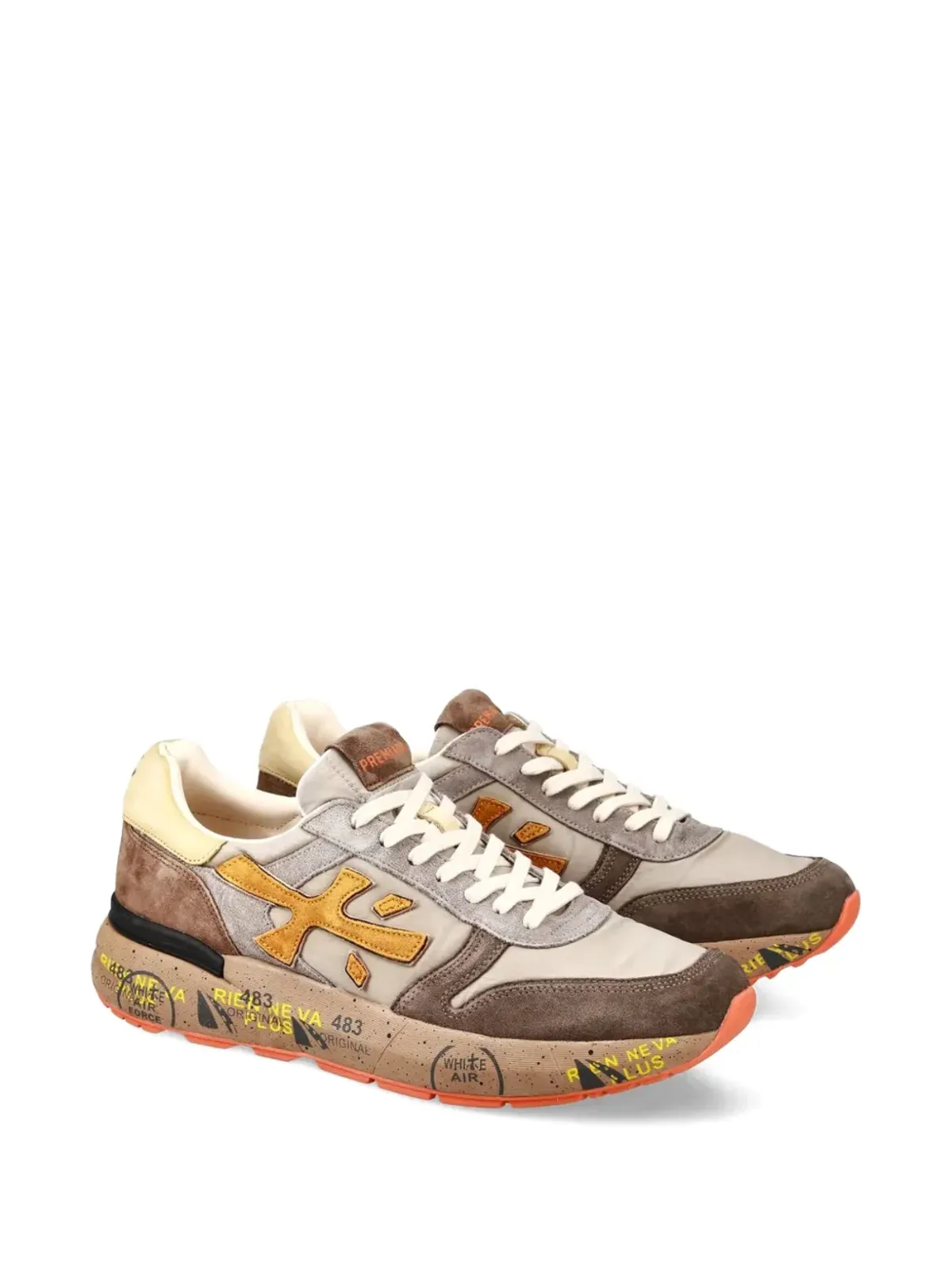 Premiata MICK 7866 レースアップ スエード スニーカー ブラウン - 画像2