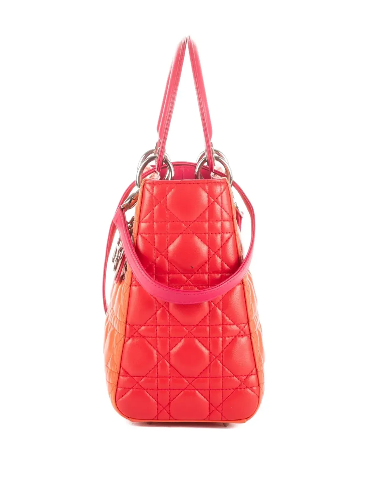 Christian Dior ビンテージ キルティング トップハンドル トートバッグ - オレンジ - 画像5