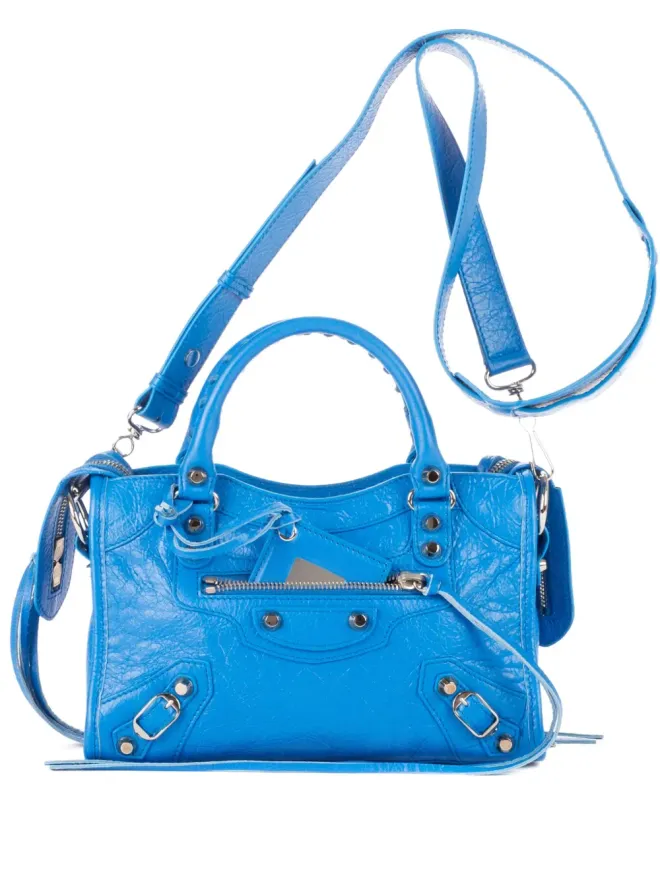 Balenciaga Pre-Owned Balenciaga Pre-Owned スタッズ付きレザートートバッグ - ブルーの商品画像