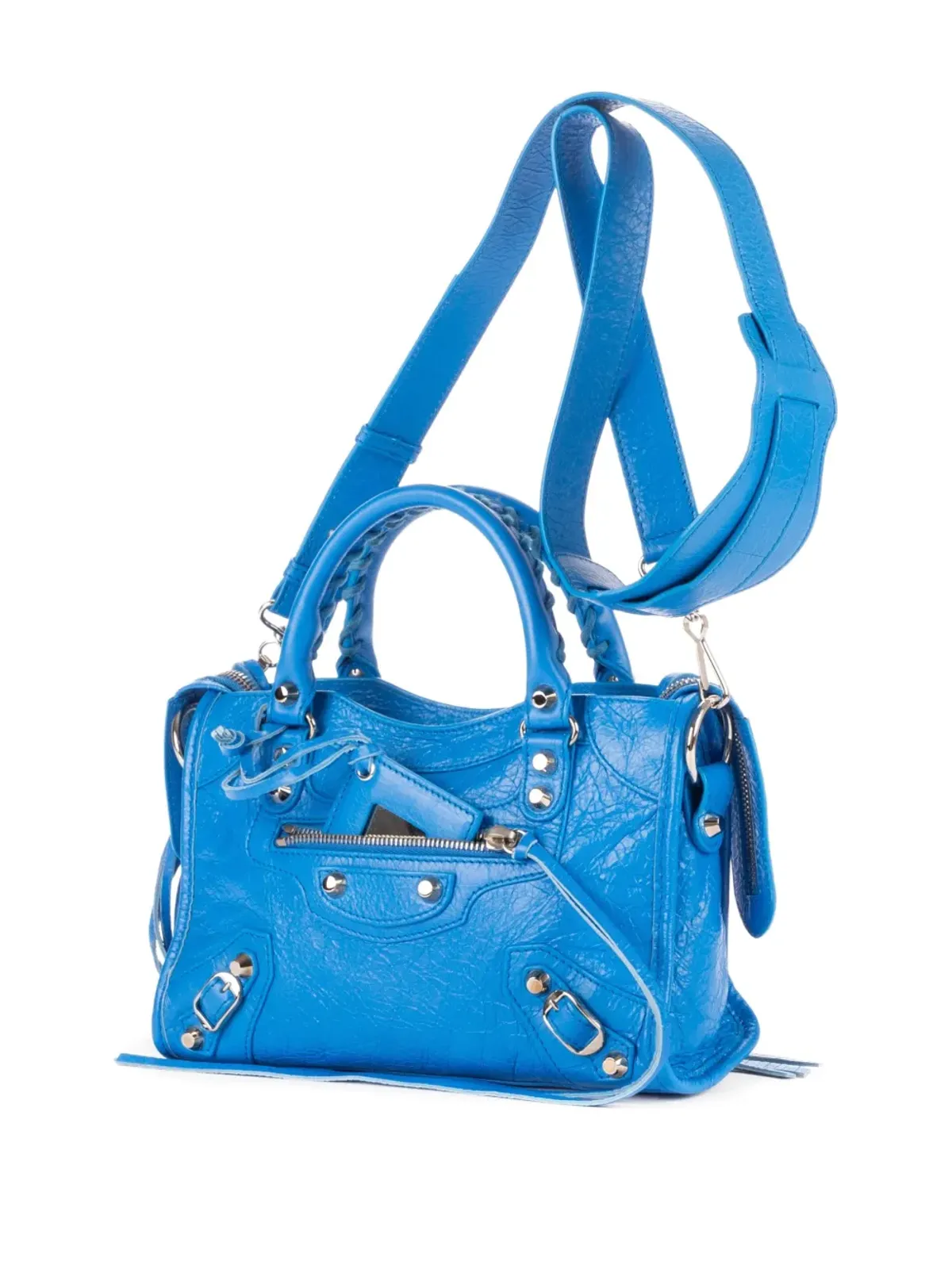Balenciaga Pre-Owned スタッズ付きレザートートバッグ - ブルー - 画像3