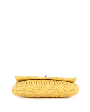 Miu Miu ビンテージ イエロー プリーツデザインのクリスタル装飾バッグ - サムネイル5