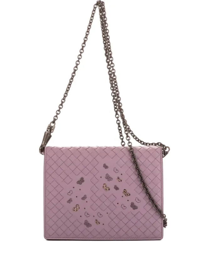 Bottega Veneta Pre-Owned Bottega Veneta Pre-Owned 蝶モチーフ ウェーブ織チェーンバッグ 紫の商品画像