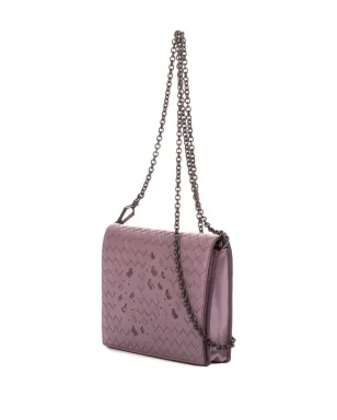 Bottega Veneta Pre-Owned 蝶モチーフ ウェーブ織チェーンバッグ 紫 - サムネイル3