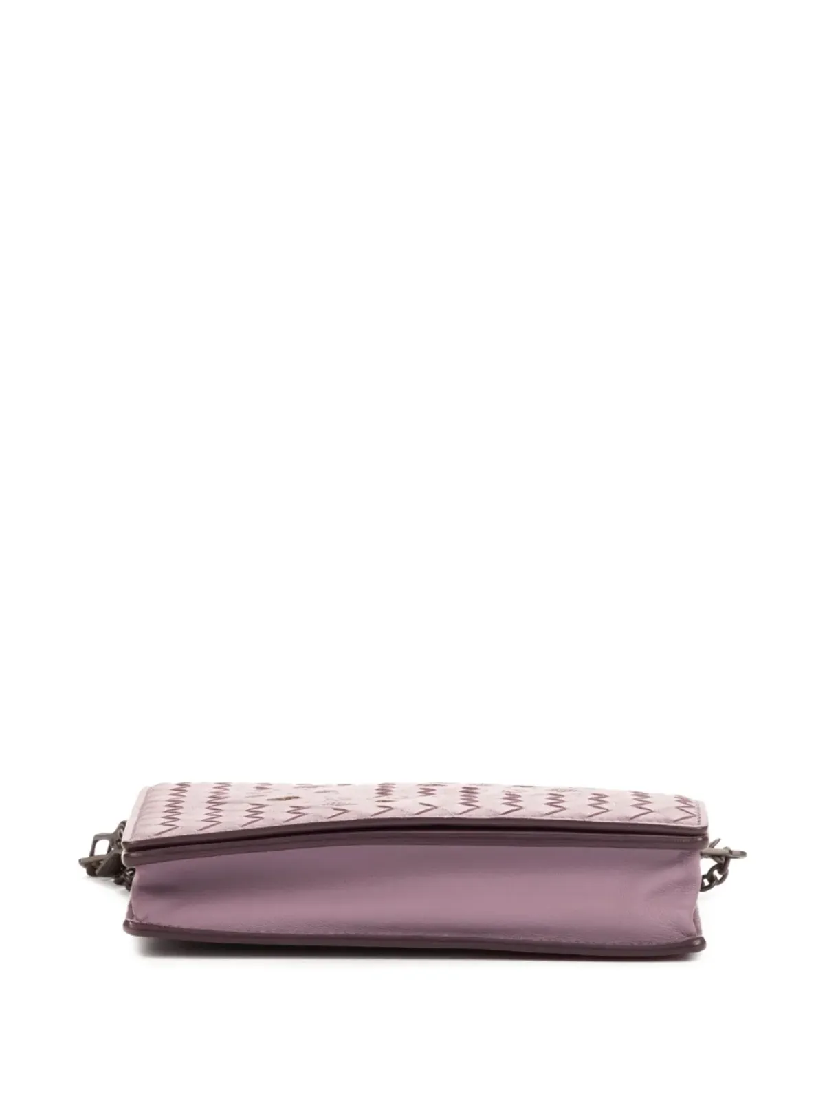 Bottega Veneta Pre-Owned 蝶モチーフ ウェーブ織チェーンバッグ 紫 - 画像4