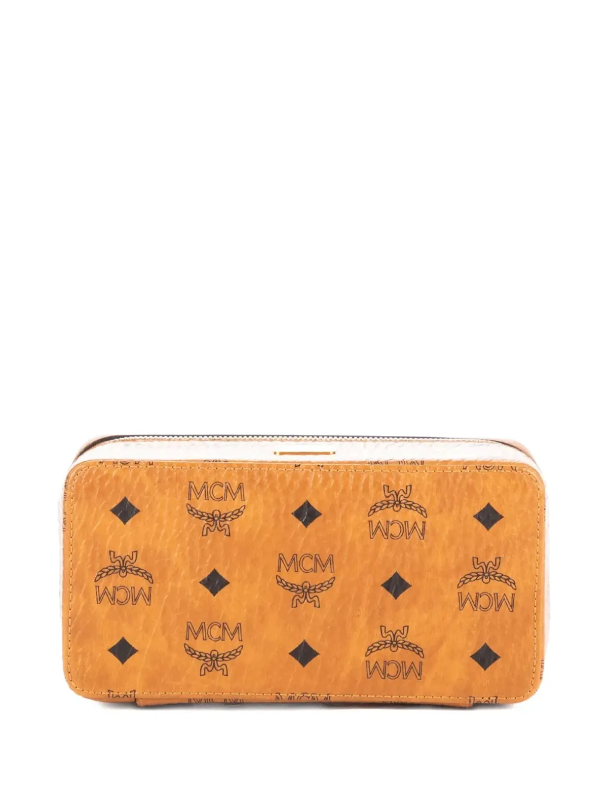 MCM ビンテージ ロゴプリント トップハンドルバッグ（ブラウン） - 画像3
