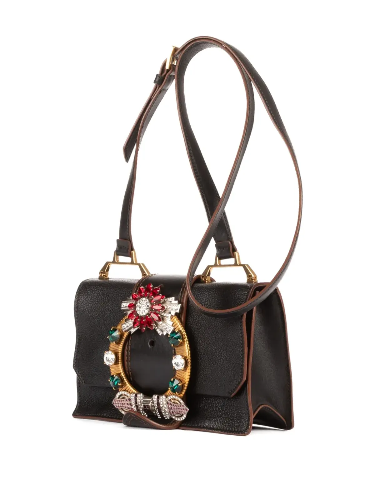 Miu Miu Pre-Owned ジュエル装飾クロスボディバッグ - 画像3
