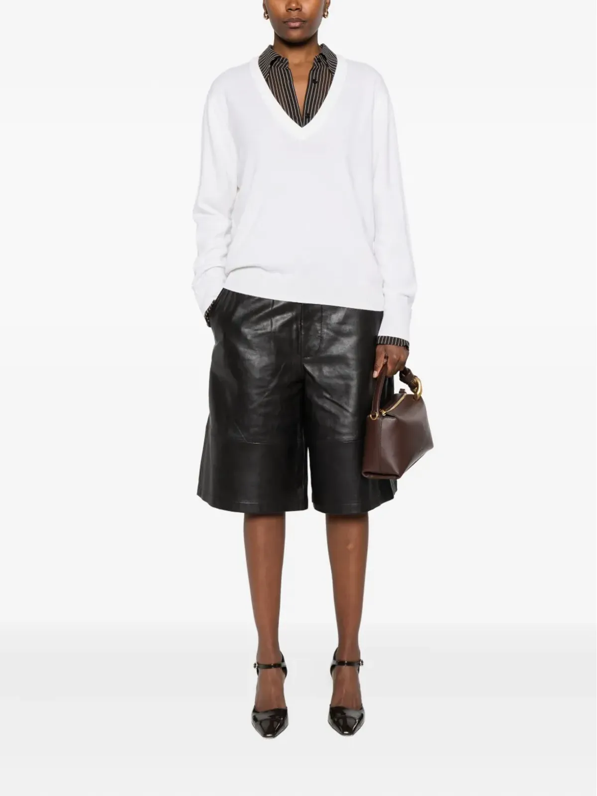 Allude Vネック長袖ニットウェア - 画像2