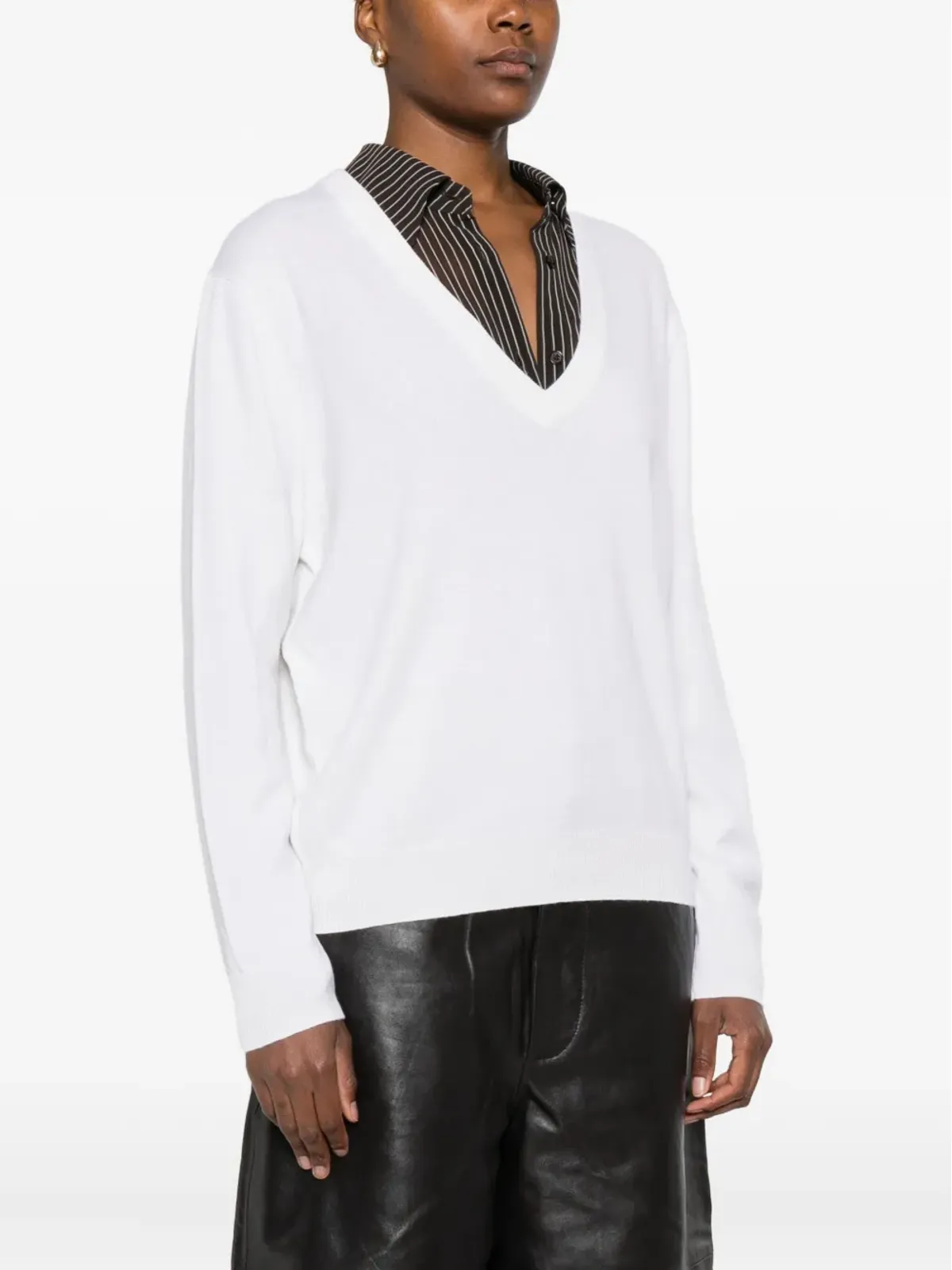 Allude Vネック長袖ニットウェア - 画像3