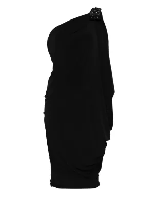 Gemy Maalouf スパンコール装飾の片肩ドレス - ブラック - サムネイル1