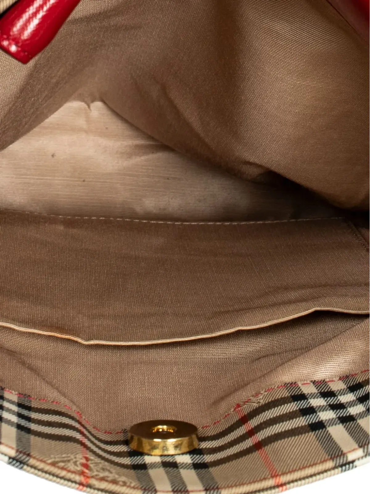 Burberry Pre-Owned チェック柄レザートリム トートバッグ - ベージュ系 - 画像5