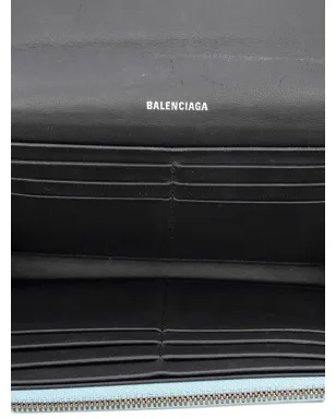 Balenciaga Pre-Owned Everyday leather wallet - Blue - サムネイル4