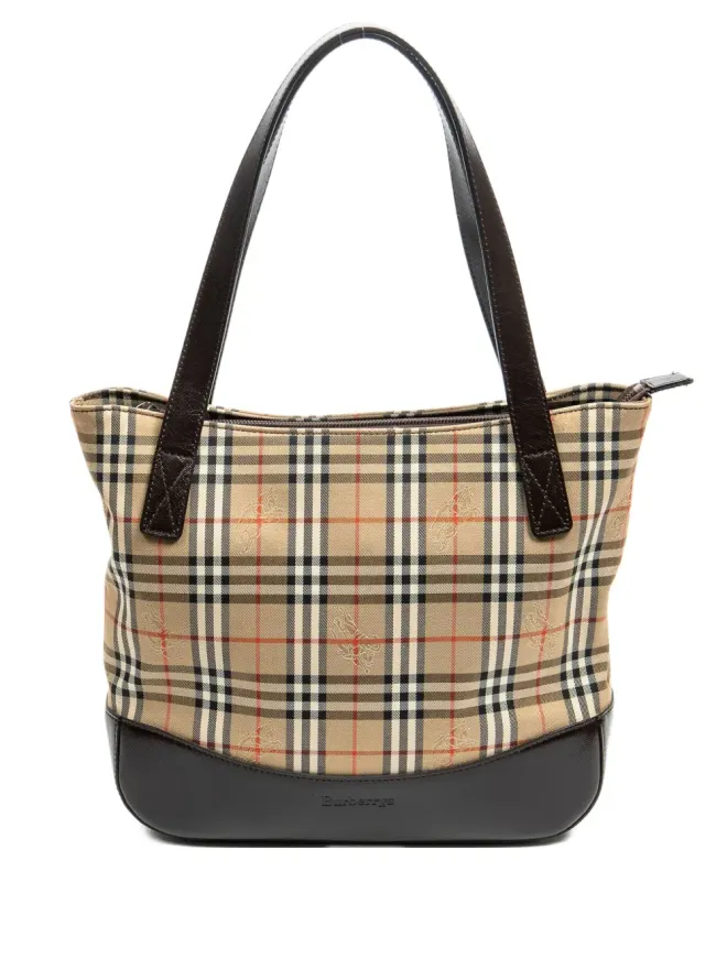 Burberry Pre-Owned Burberry Pre-Owned チェック柄トートバッグ（ベージュ系）の商品画像