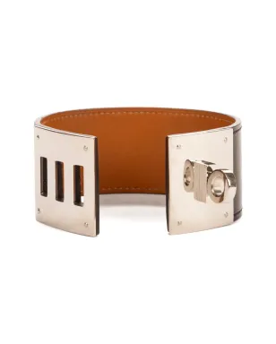 Hermès Pre-Owned レザー メタルプレート ブレスレット - ブラック - サムネイル2