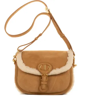 Christian Dior Vintage 2000s shearling-trimmed shoulder bag - Neutrals - サムネイル1