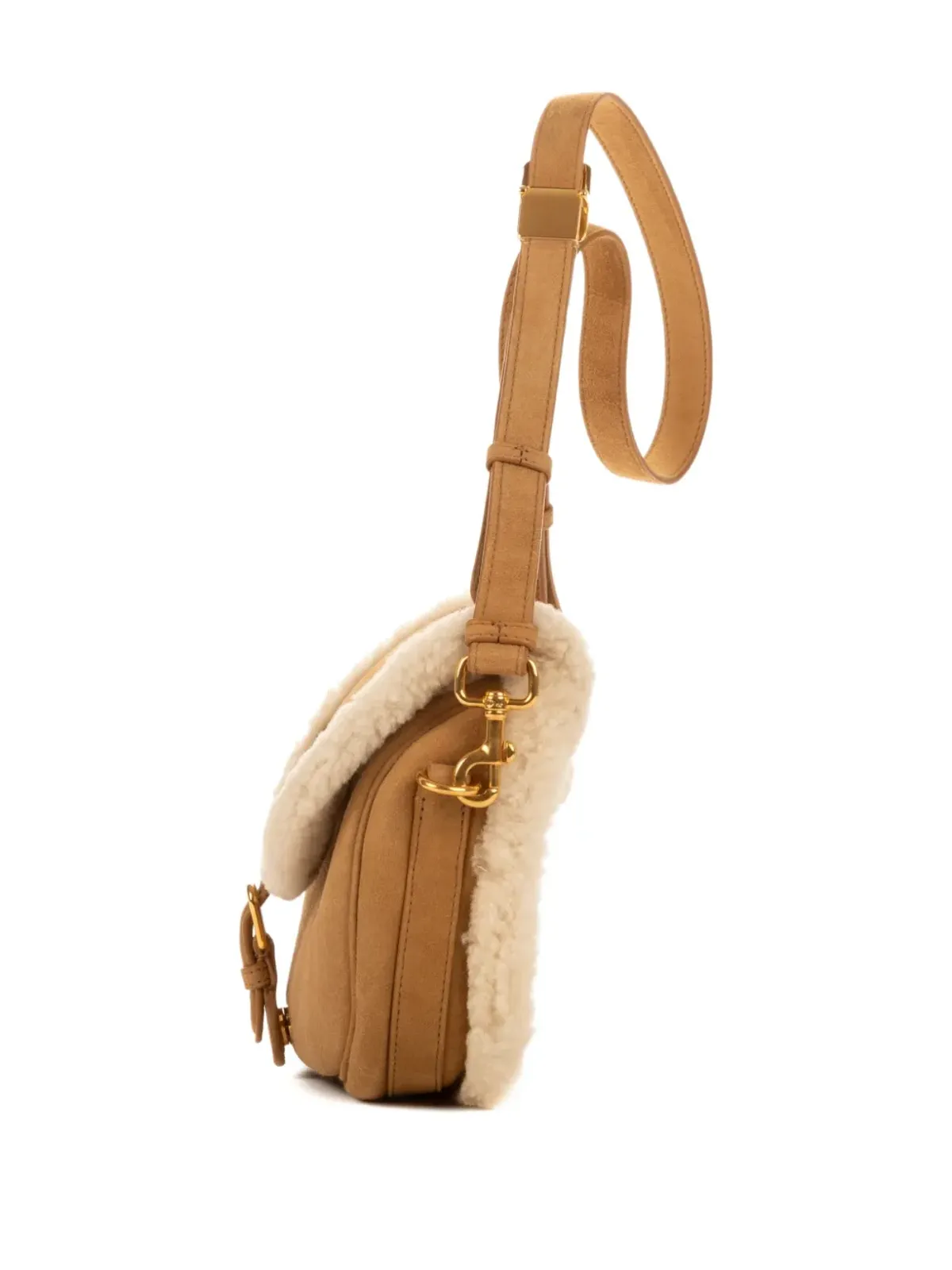 Christian Dior Vintage 2000s shearling-trimmed shoulder bag - Neutrals - 画像5