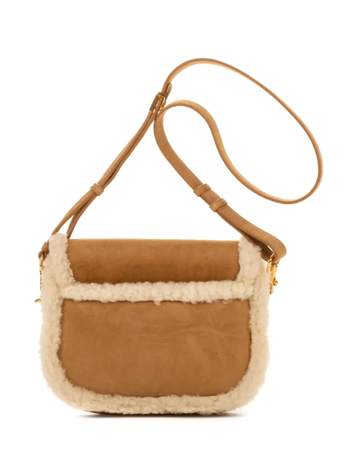 Christian Dior Vintage 2000s shearling-trimmed shoulder bag - Neutrals - 画像2