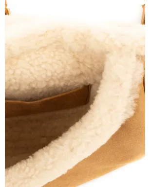 Christian Dior Vintage 2000s shearling-trimmed shoulder bag - Neutrals - サムネイル4