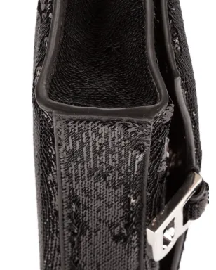 Balenciaga Pre-Owned スパンコールチェーンショルダーバッグ ブラック - サムネイル4