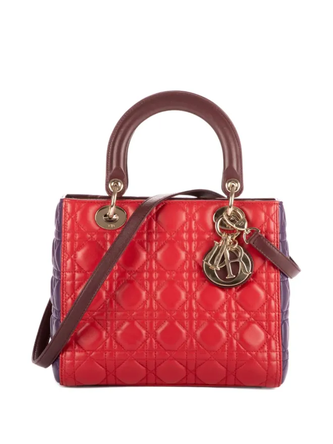 Christian Dior Pre-Owned Christian Dior ビンテージ 2010年代 キルド加工の2トーン・トップハンドル・ショルダーバッグの商品画像