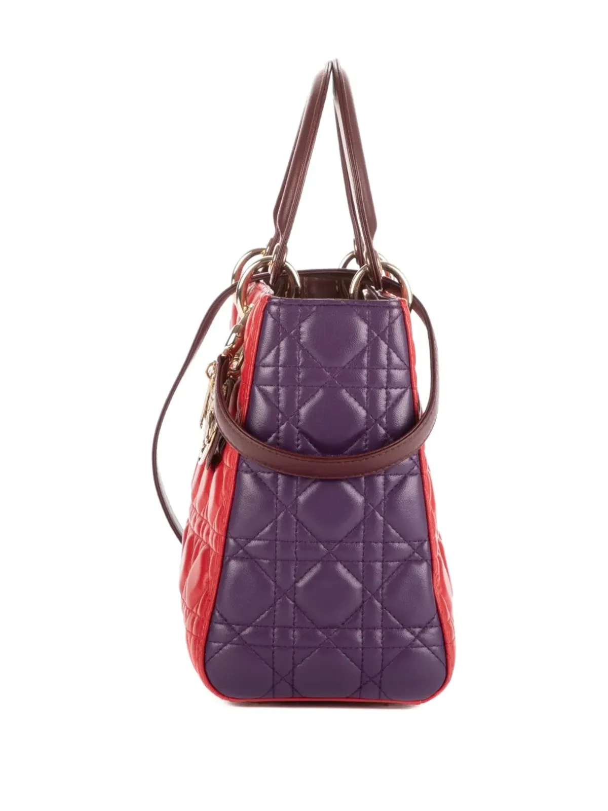 Christian Dior ビンテージ 2010年代 キルド加工の2トーン・トップハンドル・ショルダーバッグ - 画像3