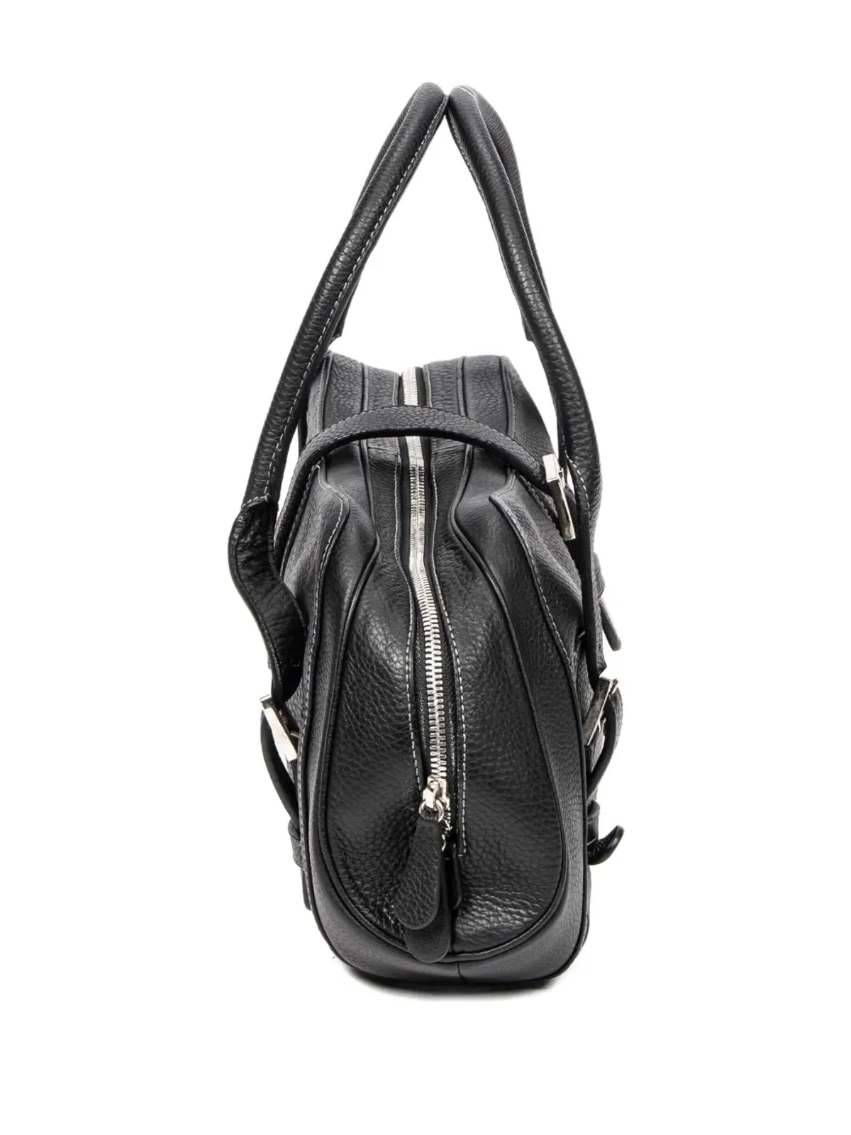 Loewe ビンテージ バックル付きレザー バッグ - ブラック - 画像3