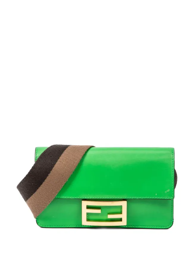 Fendi Pre-Owned Fendi Pre-Owned ロゴプレートショルダーバッグ - Greenの商品画像