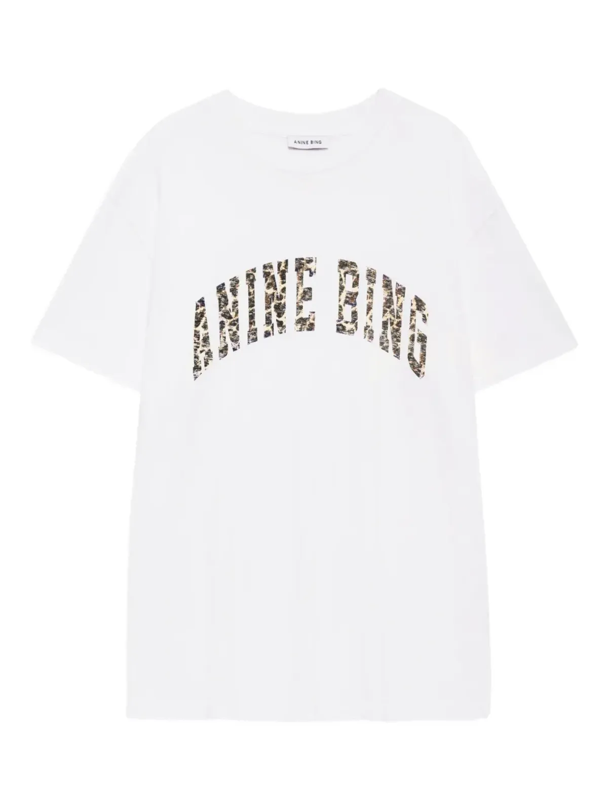 ANINE BING Walker レオパード柄 ロゴ Tシャツ - 画像1