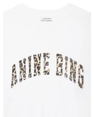ANINE BING Walker レオパード柄 ロゴ Tシャツ - サムネイル4