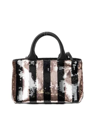 Prada ビンテージ 2000 Spangle Canapa ハンドバッグ - ブラック - サムネイル2