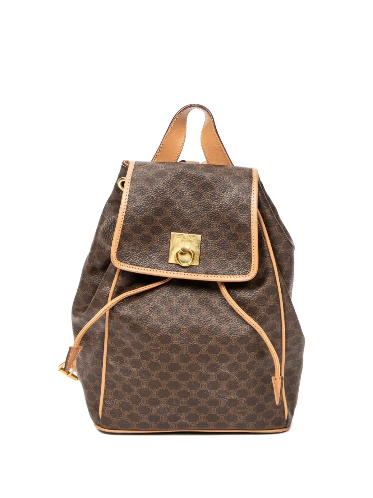 Celine Pre-Owned マカダムプリント ドローストリング バックパック - 画像1