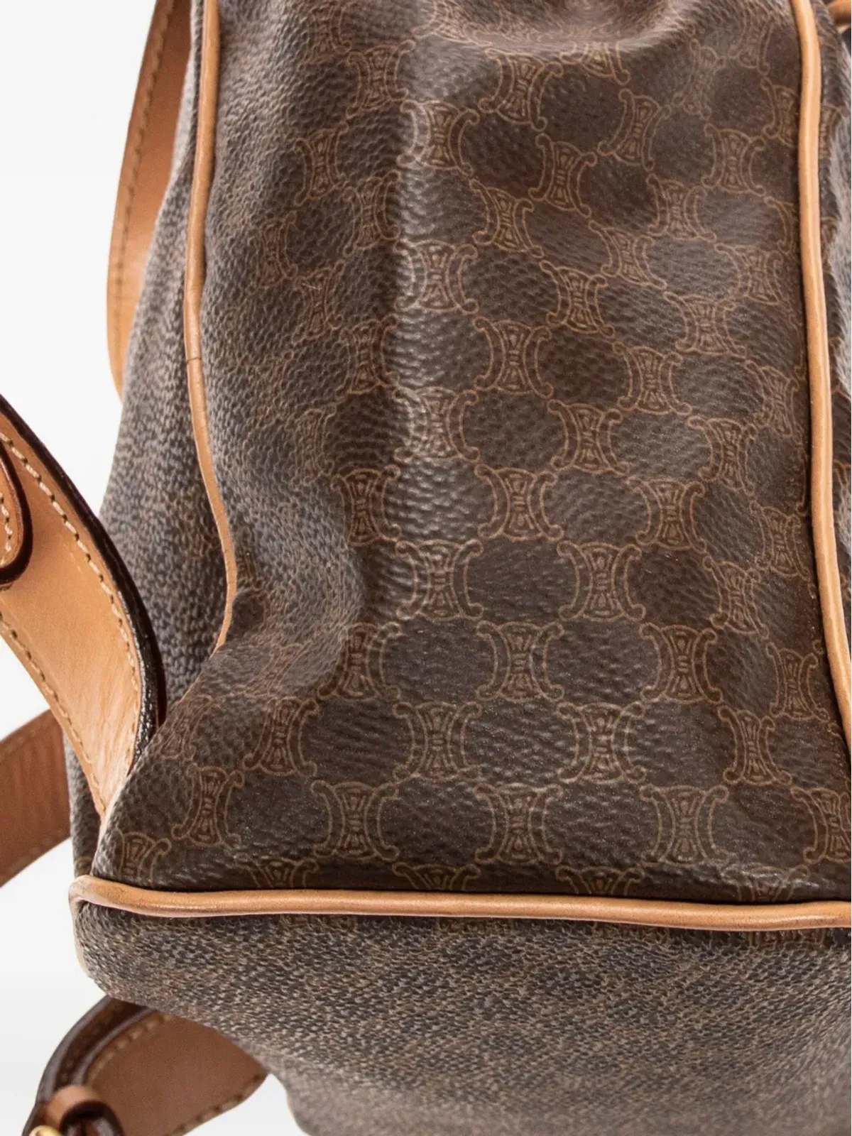 Celine Pre-Owned マカダムプリント ドローストリング バックパック - 画像5
