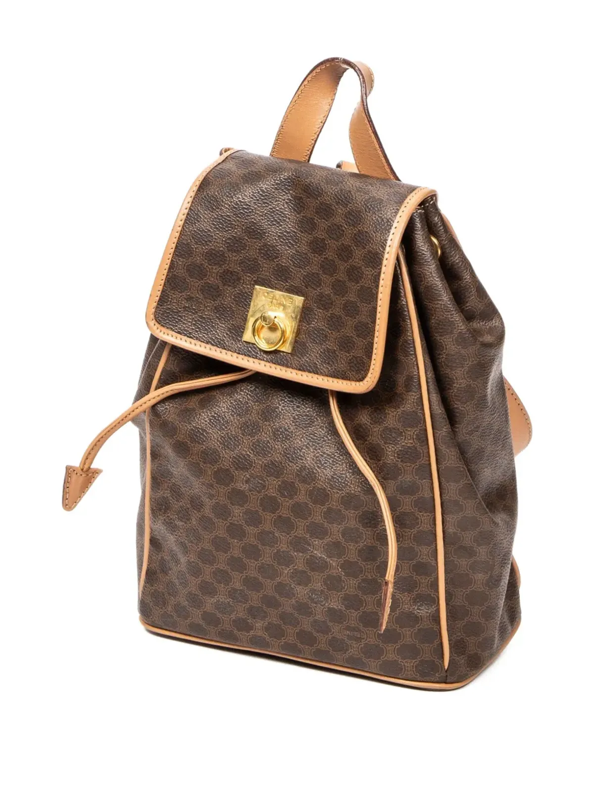 Celine Pre-Owned マカダムプリント ドローストリング バックパック - 画像2