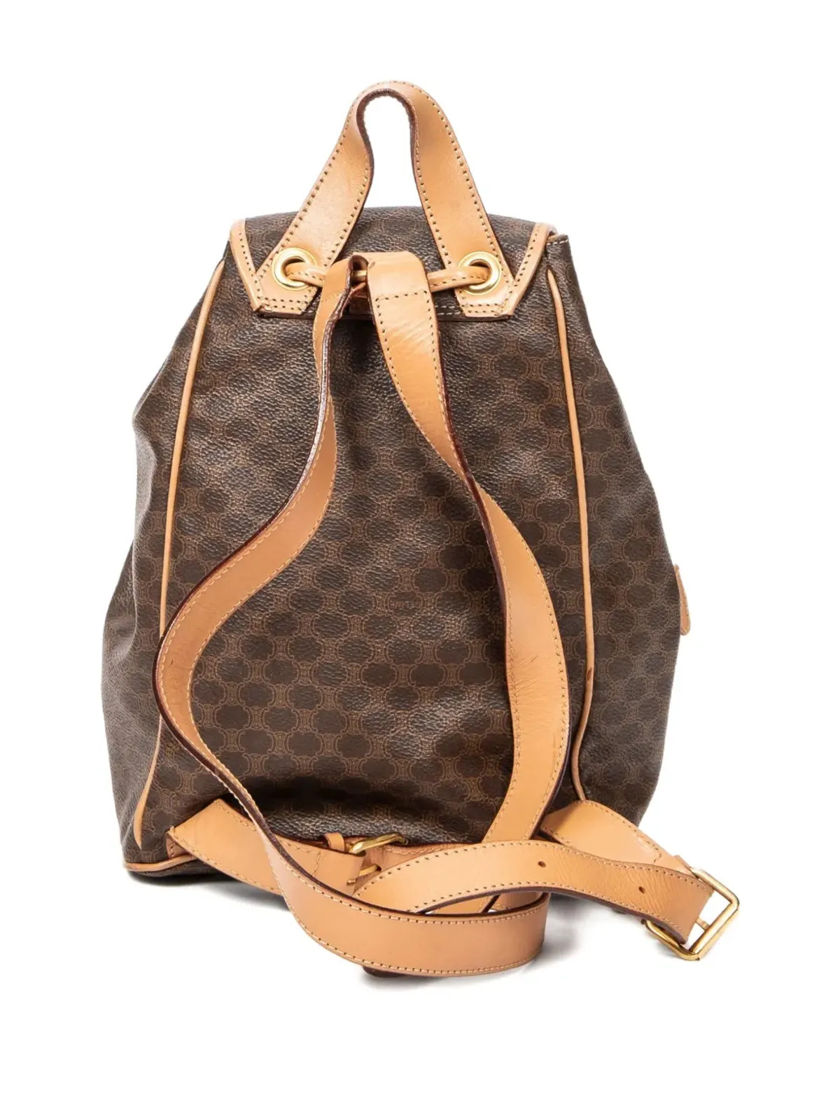 Celine Pre-Owned マカダムプリント ドローストリング バックパック - 画像3