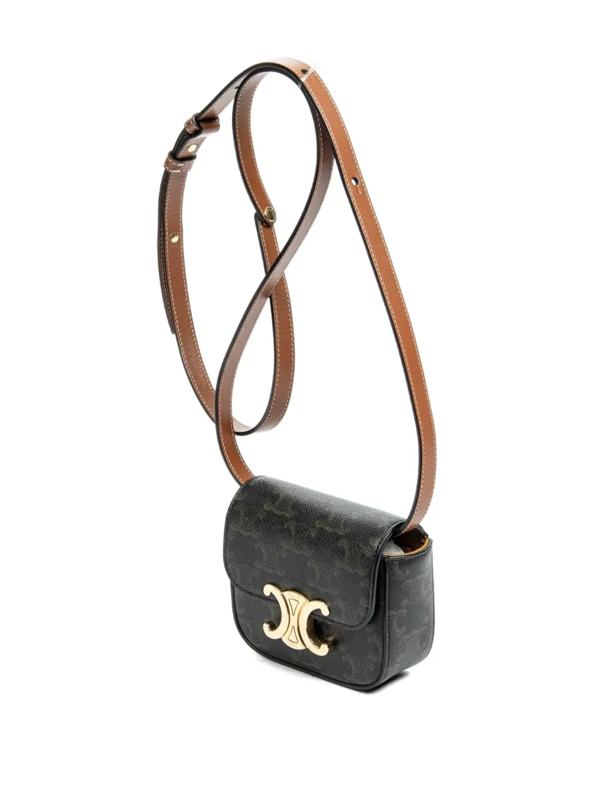 Celine ビンテージ ミニ トリオンプ モノグラム クロスボディバッグ - ブラック - 画像3