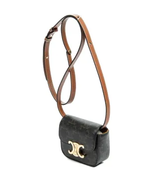 Celine ビンテージ ミニ トリオンプ モノグラム クロスボディバッグ - ブラック - サムネイル3