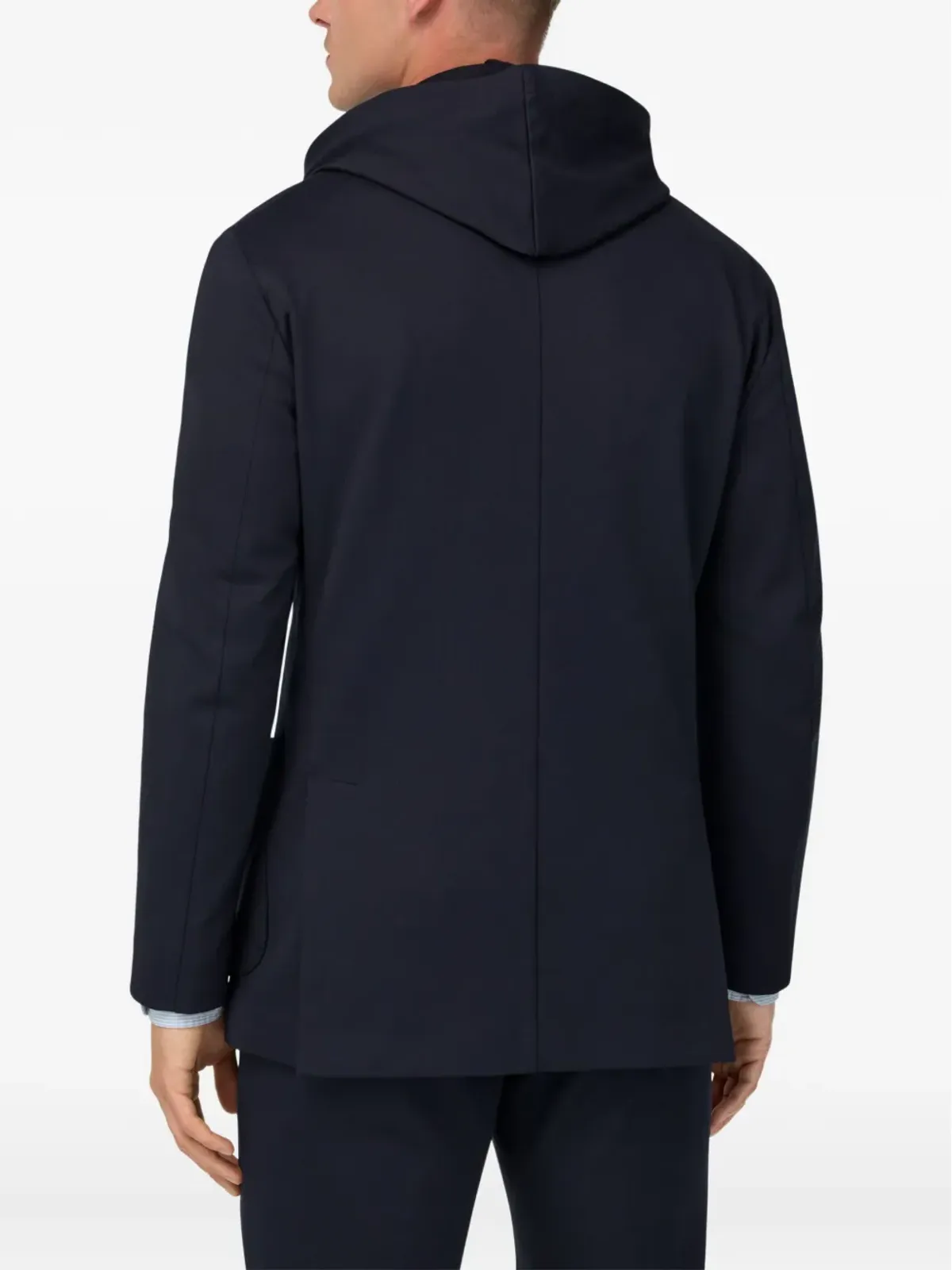 Boggi Milano ブルー フード付きパッチポケットブレザー - 画像4