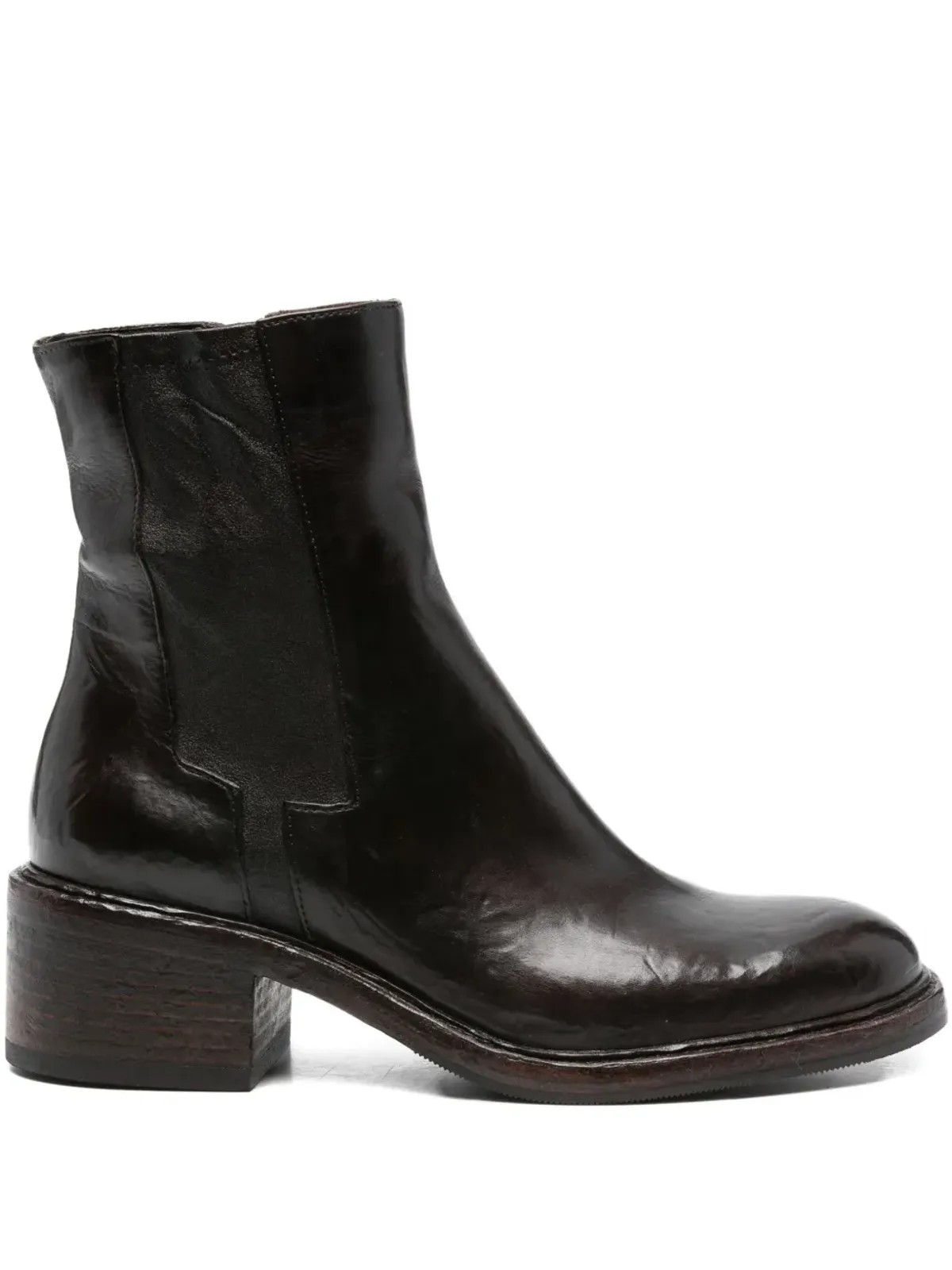 KING TARTUFOLI レザー ジップ付き アンクルブーツ - Brown - 画像1