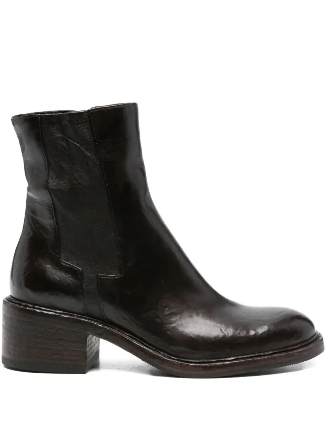 KING TARTUFOLI KING TARTUFOLI レザー ジップ付き アンクルブーツ - Brownの商品画像