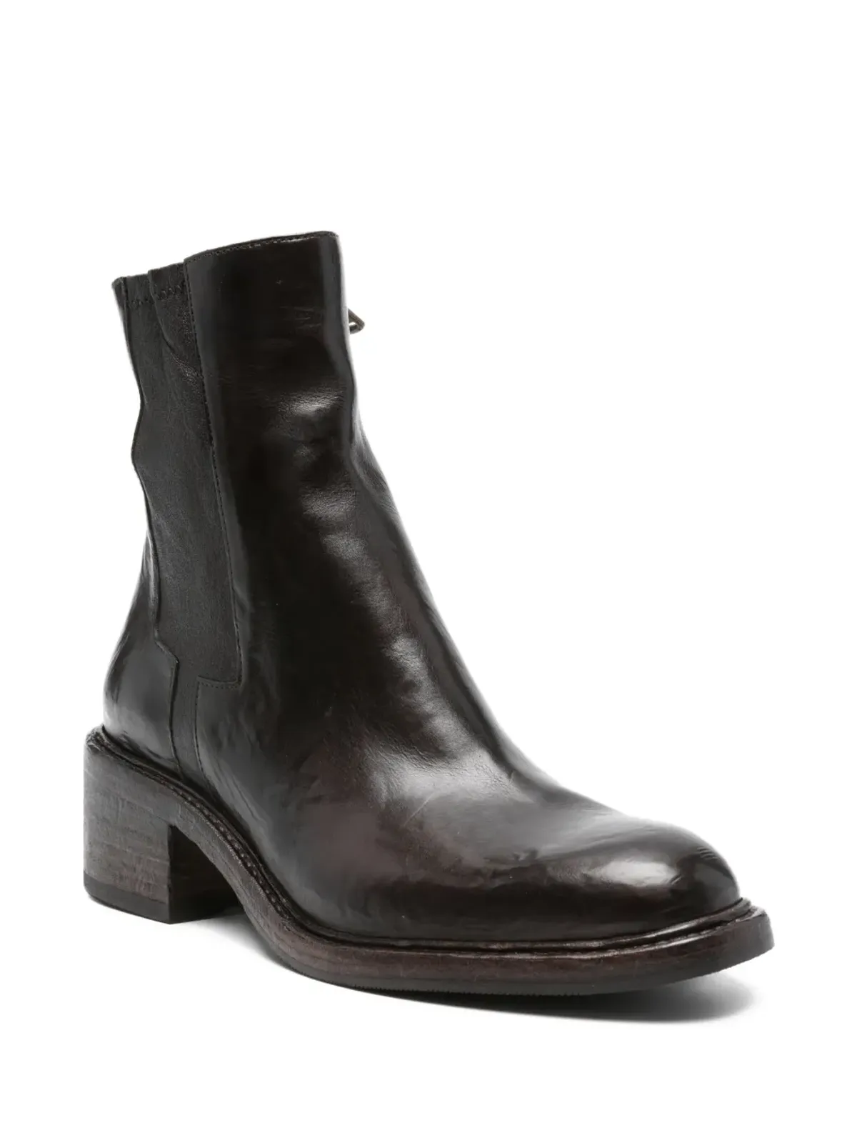 KING TARTUFOLI レザー ジップ付き アンクルブーツ - Brown - 画像2