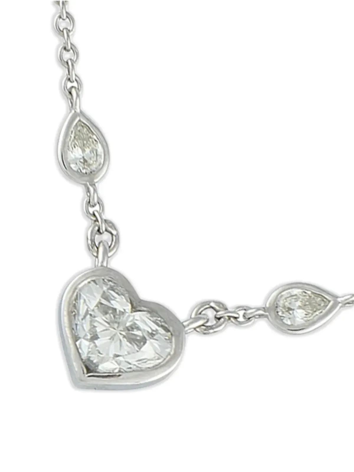 LB Exclusive 18kt white gold heart diamond necklace - Silver - 画像3