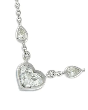 LB Exclusive 18kt white gold heart diamond necklace - Silver - サムネイル3