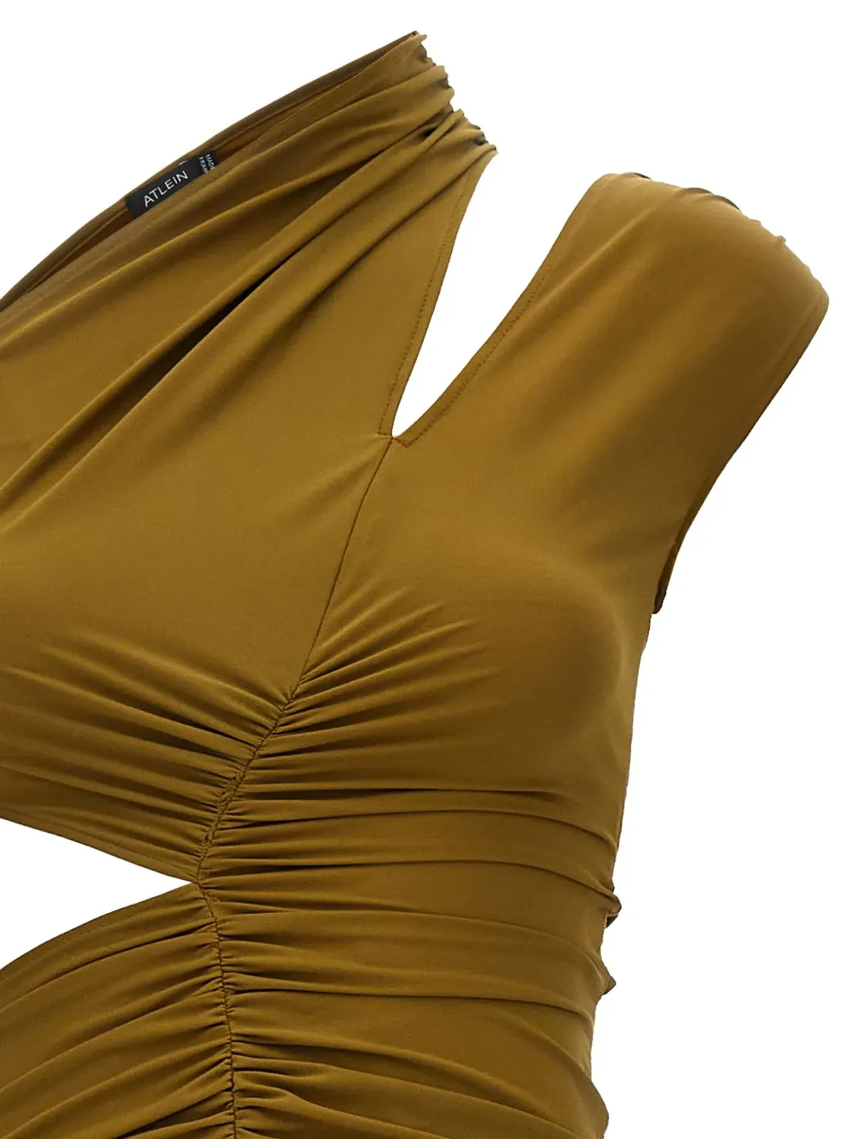 Atlein cut-out draped maxi dress - Green - 画像3