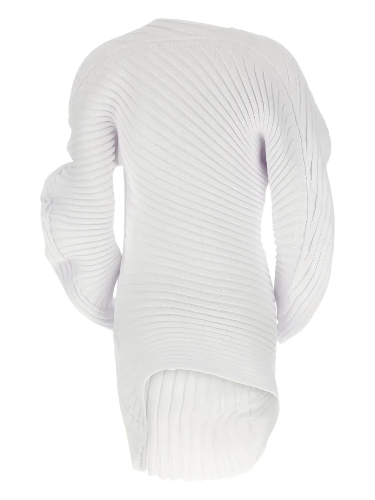 Issey Miyake ribbed asymmetrical top - White - 画像2