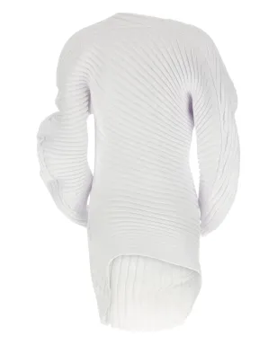 Issey Miyake ribbed asymmetrical top - White - サムネイル2