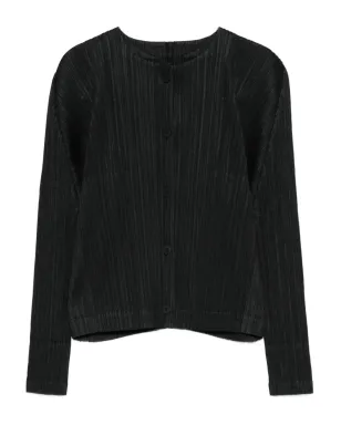 Pleats Please Issey Miyake pleated button-front jacket - Black - サムネイル1